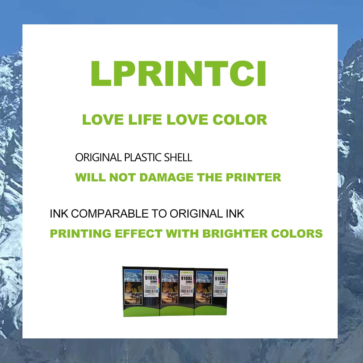Brand 910XL Ink Cartridges Use for HP Printers OfficeJet 8010 8020 Series Pro 8020 8030 Series 3JB41AN 5-Pack (Cyan Magenta Yellow 2 Black)